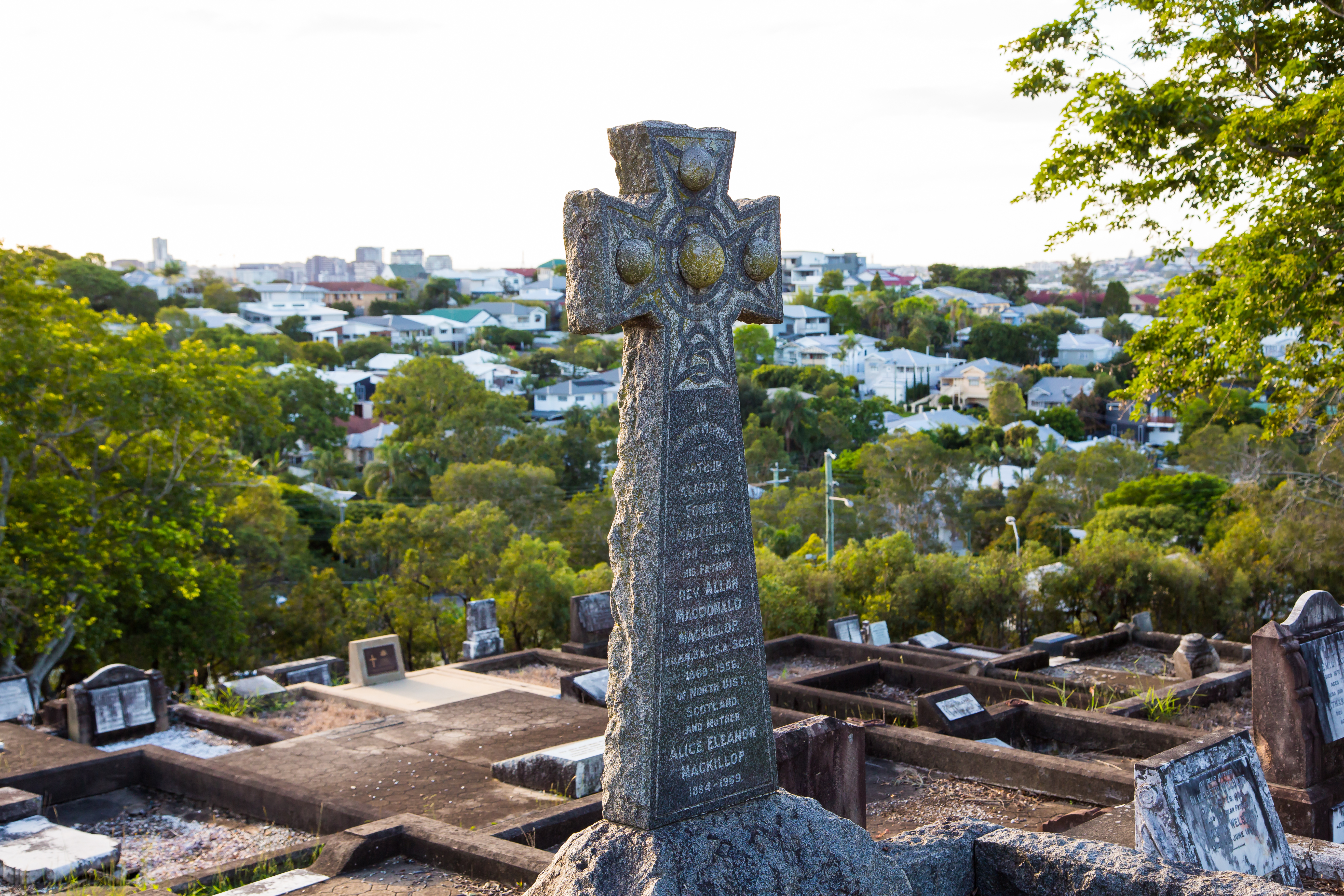 This is an image of Balmoral Cemetery showing a headstone.