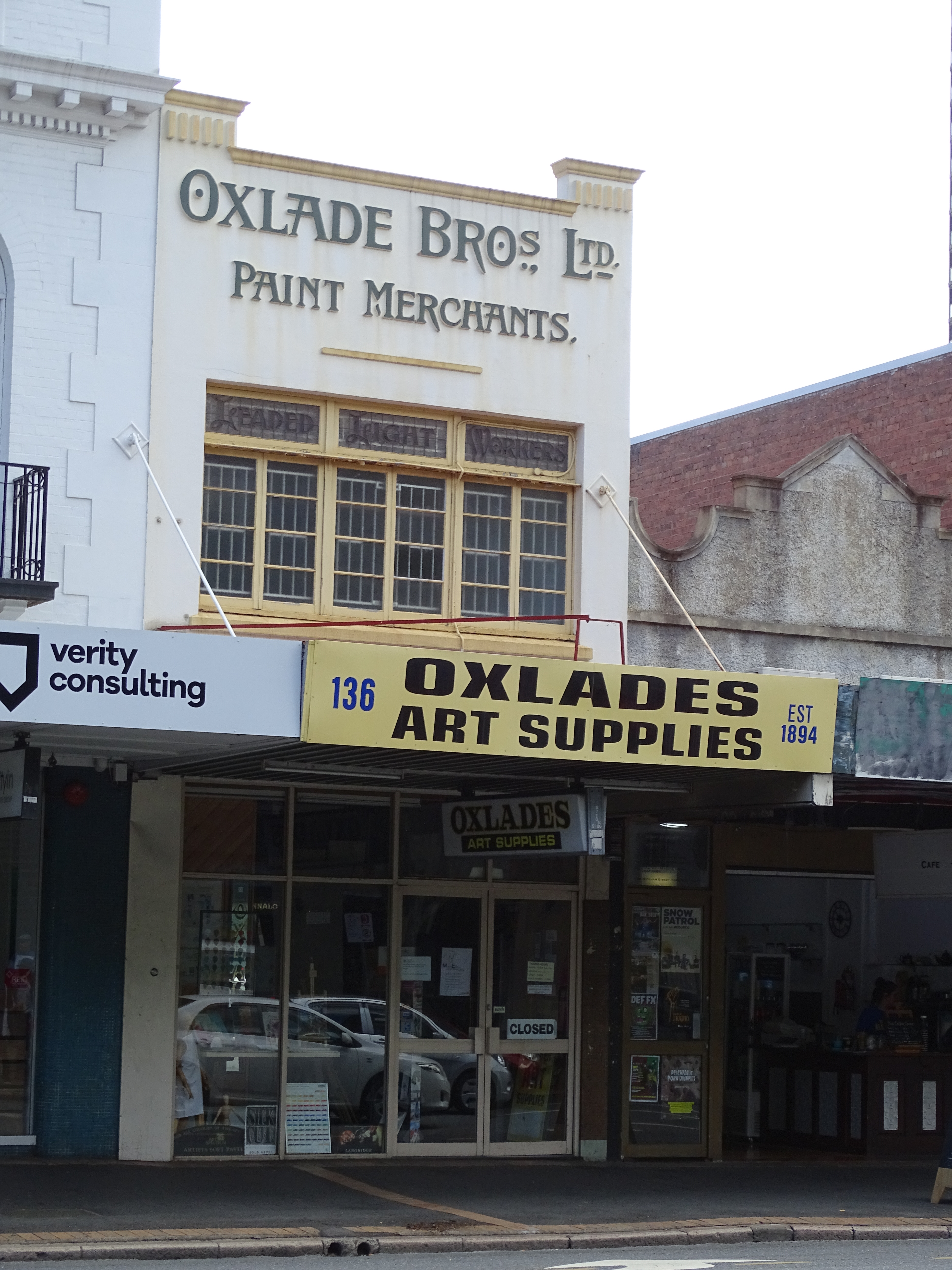 This is an image showing the Heritage Place known as Oxlade Bros, viewed from Wickham Street.