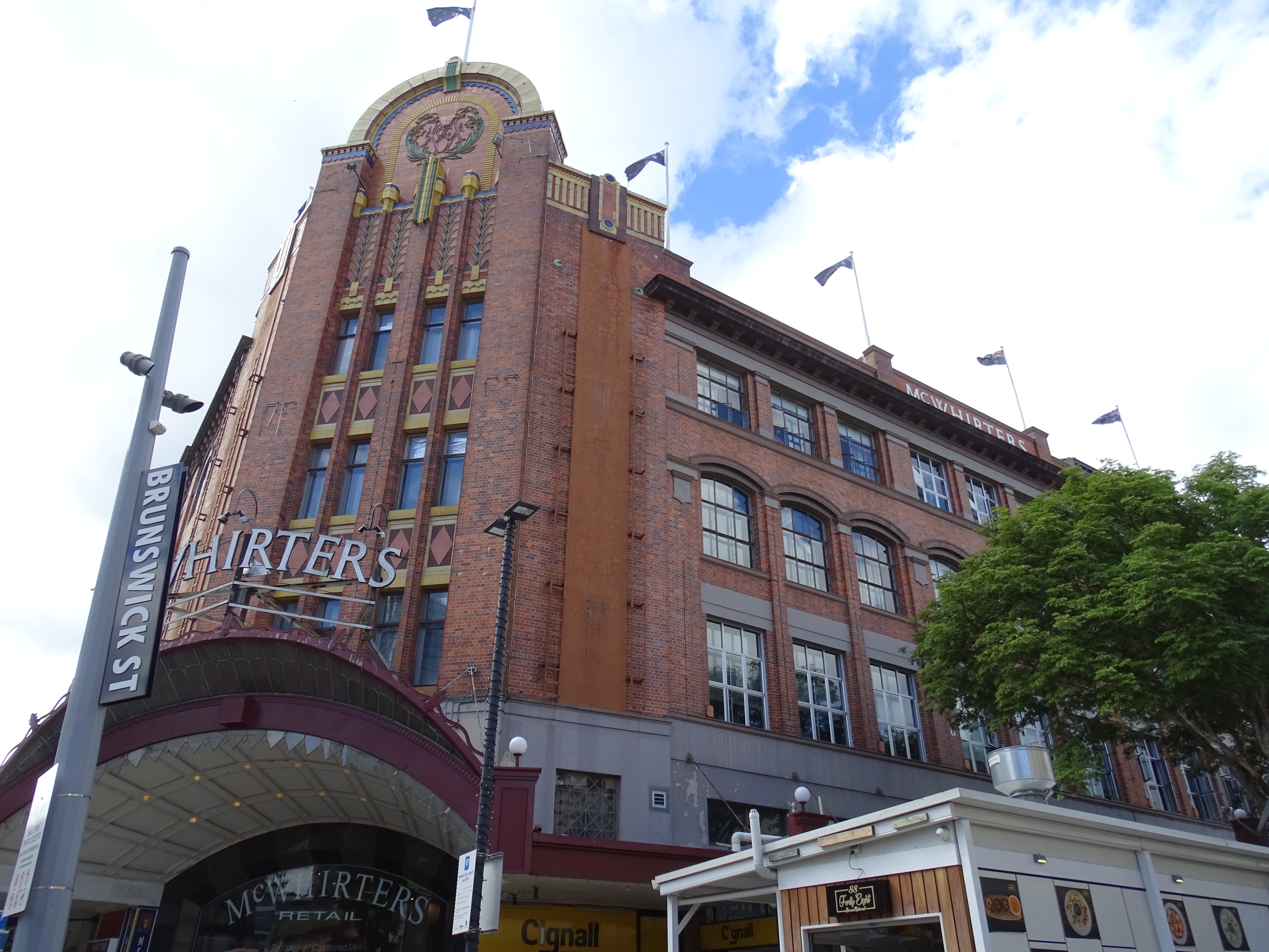 This is an image showing the Heritage Place known as McWhirters Store (former), viewed from Wickham Street.