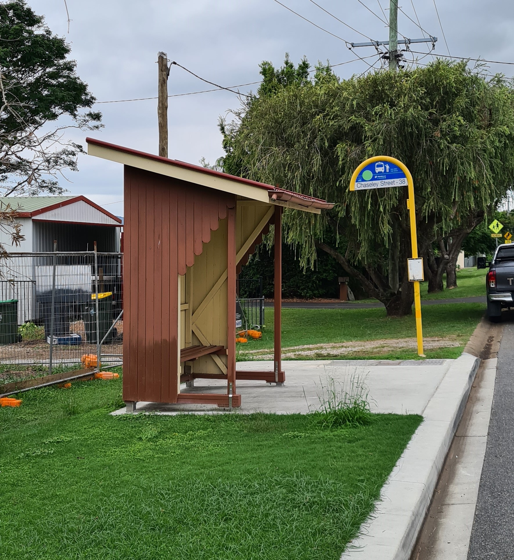 This is the local heritage place known as Bus Shelter (OQuinn Street, Nudgee Beach)