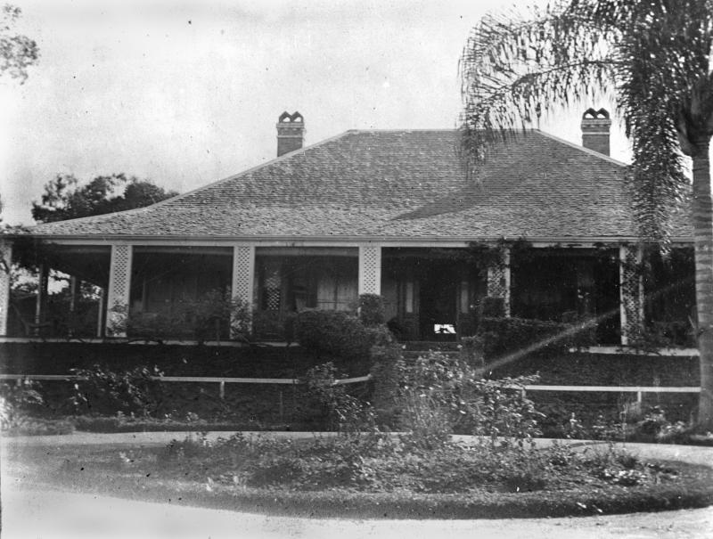 This is an image of the residence 'The Priory', c.1904, looking to the main facade from the formal front gardens.