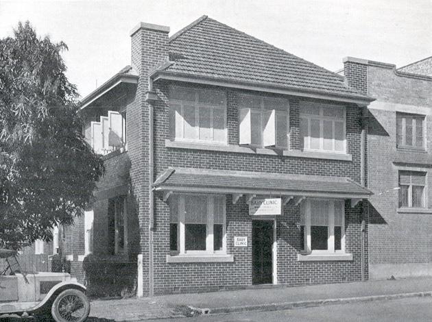 This is an image of ‘'Baby Clinic - Herschell Street - Brisbane’, undated, looking south from Herschel Street, Brisbane.