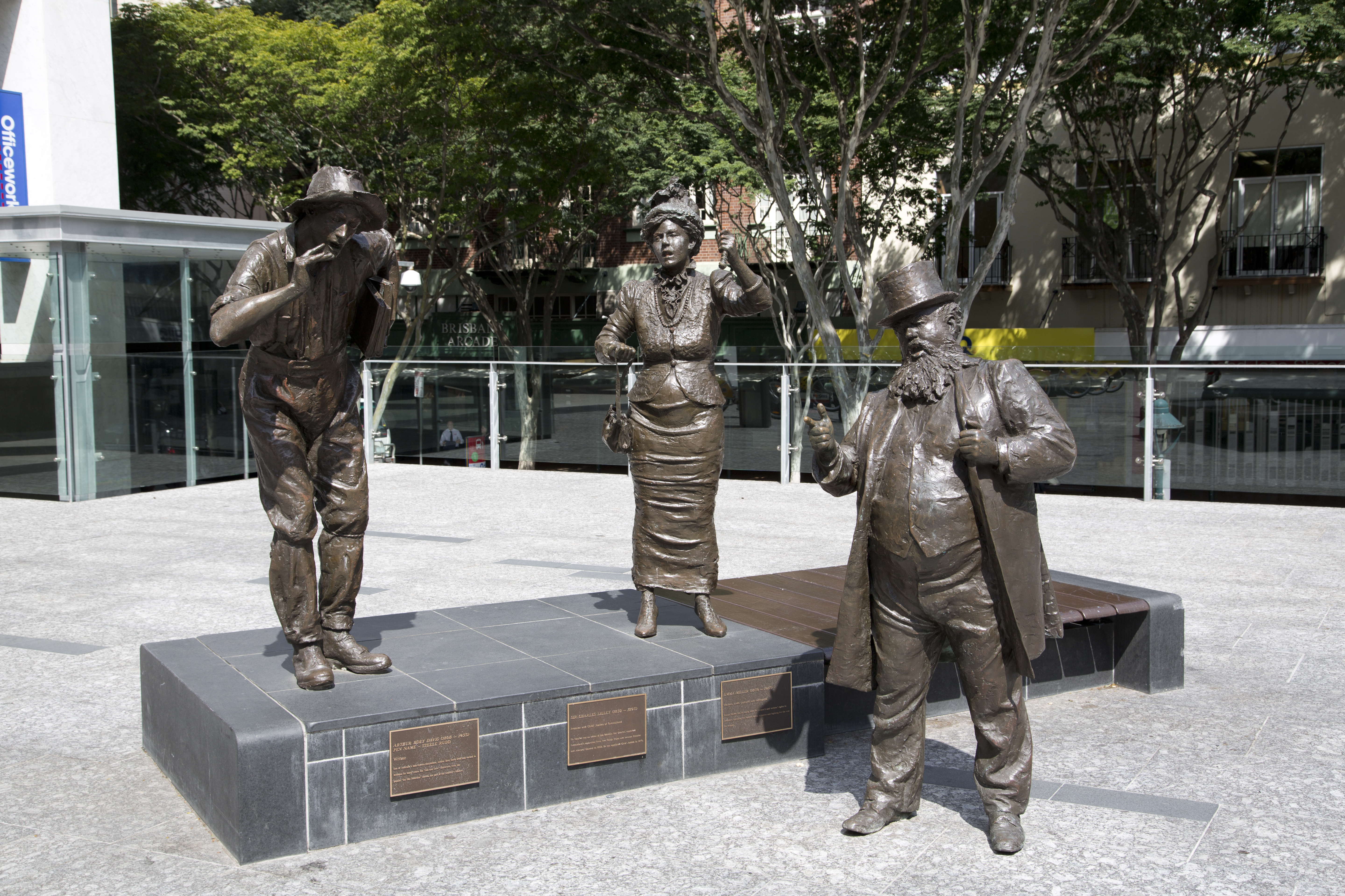 This is an image of statues in King George Square
