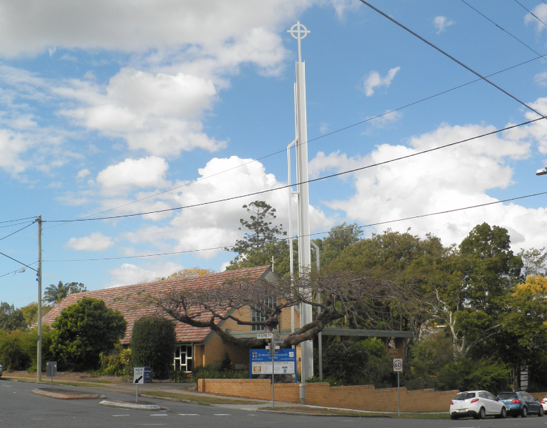 This is an image of the Heritage Place known as the St Mark's Anglican Church located on 103 Bonney Avenue in Clayfield