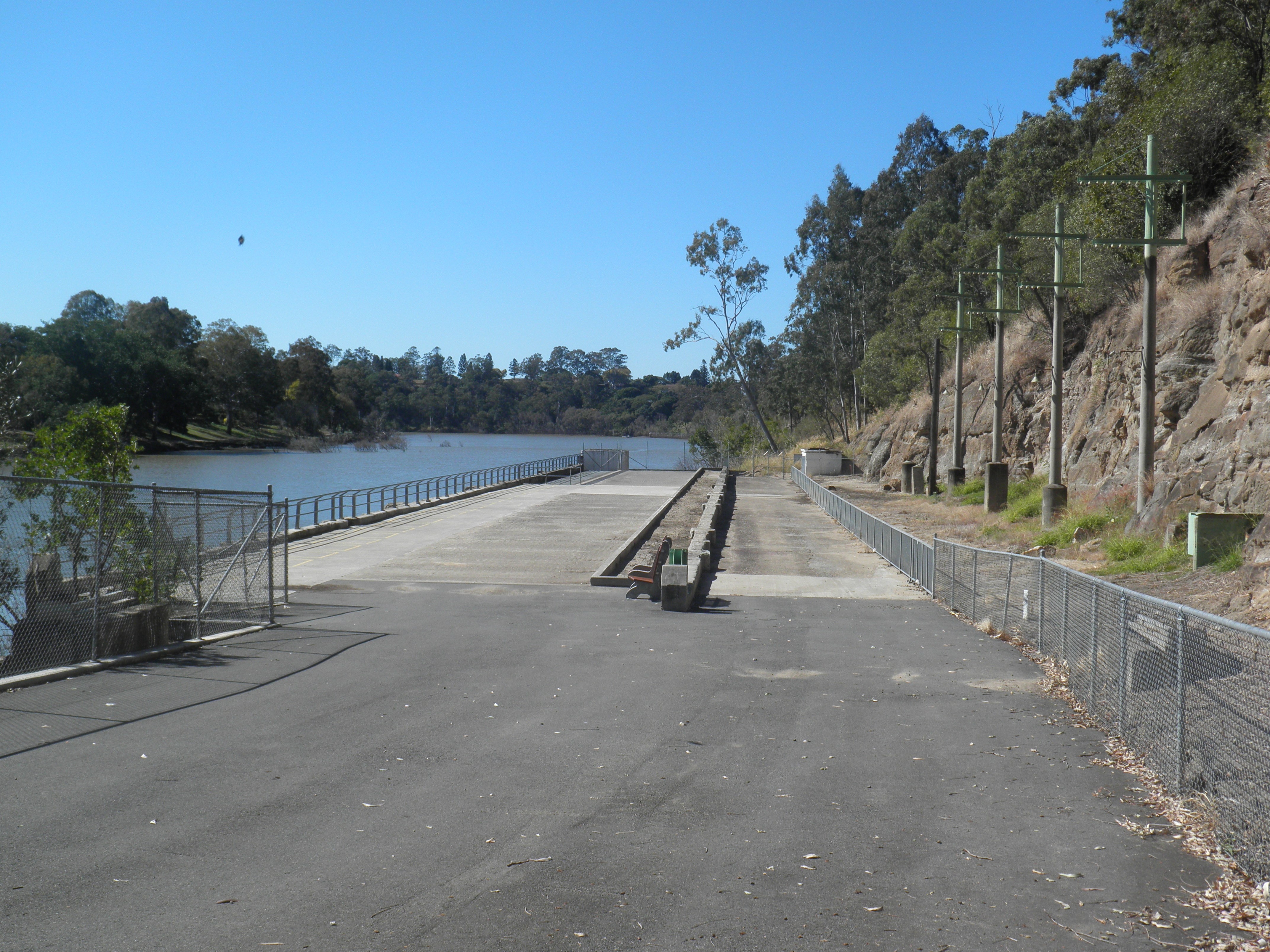 This is an image of the Oxley Wharf Remnants, part of the Queensland Cement and Lime Conveyer Belt and Oxley Wharf Remnants (Local Heritage Place)