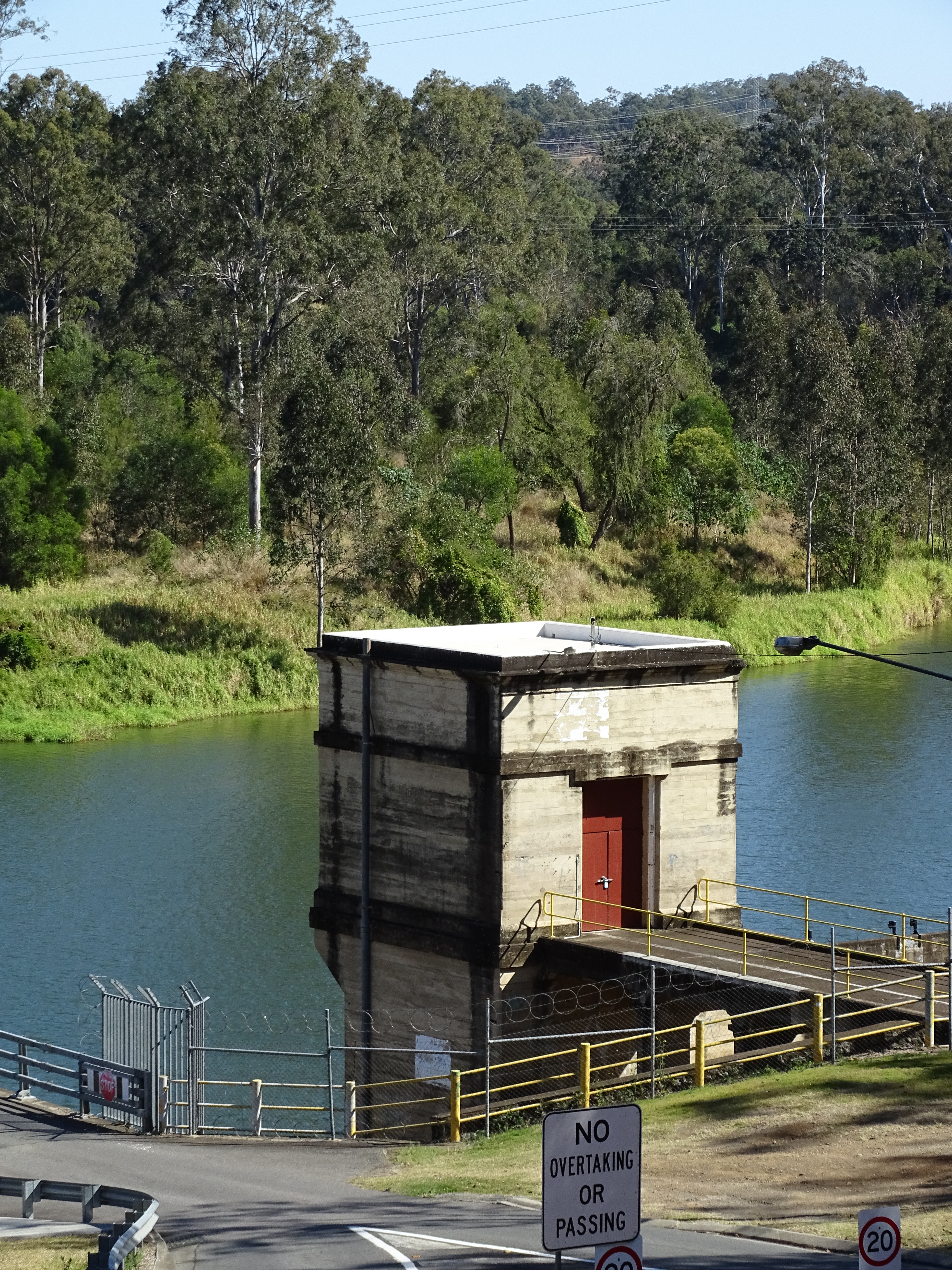 This is an image of the Water Intake Tower on the eastern side of the Mt Crosby Weir, part of the local heritage place known as Mt Crosby Weir & Old Foundations.