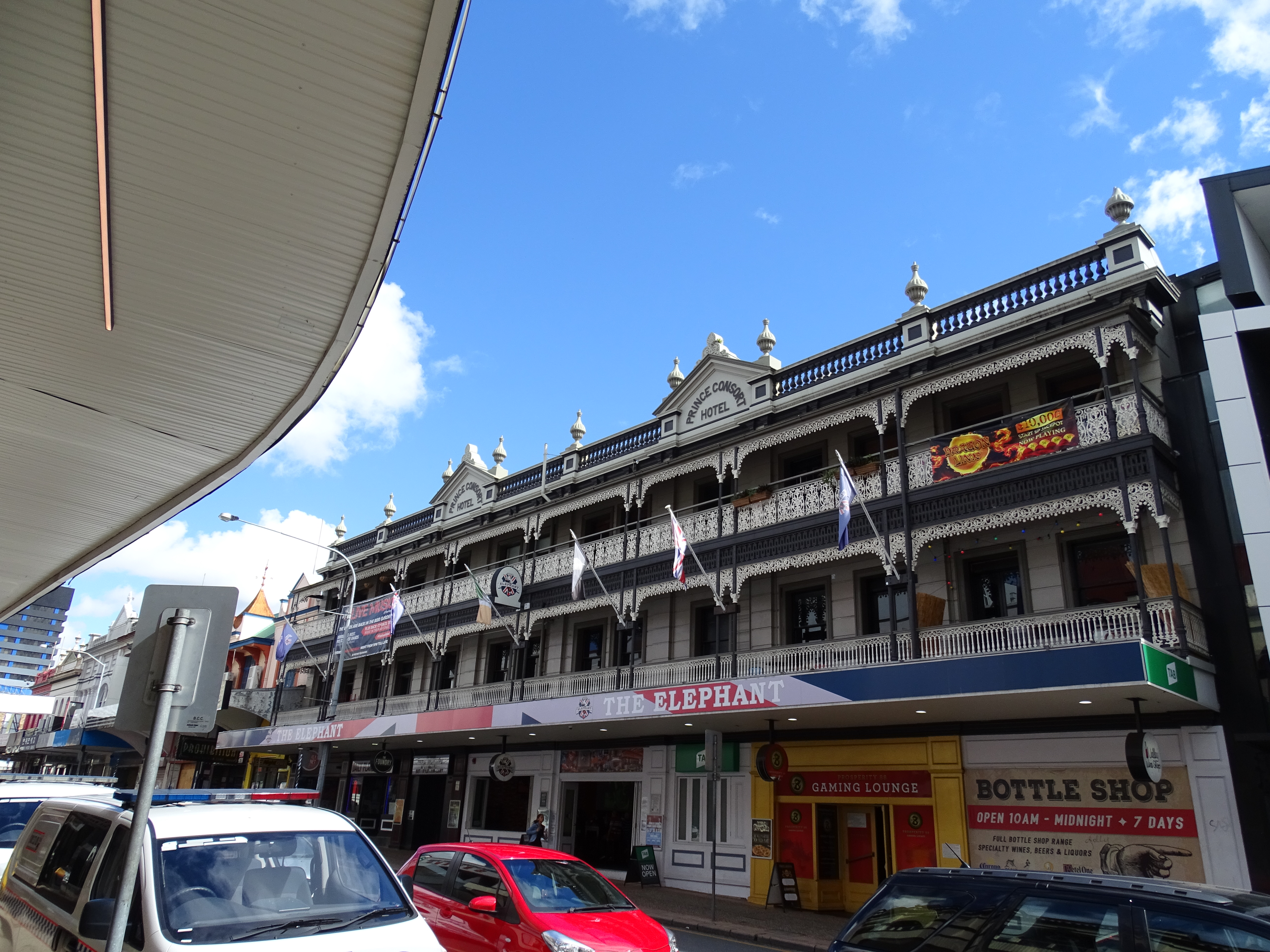 This is an image showing the Heritage Place known as Prince Consort Hotel, viewed from Wickham Street.