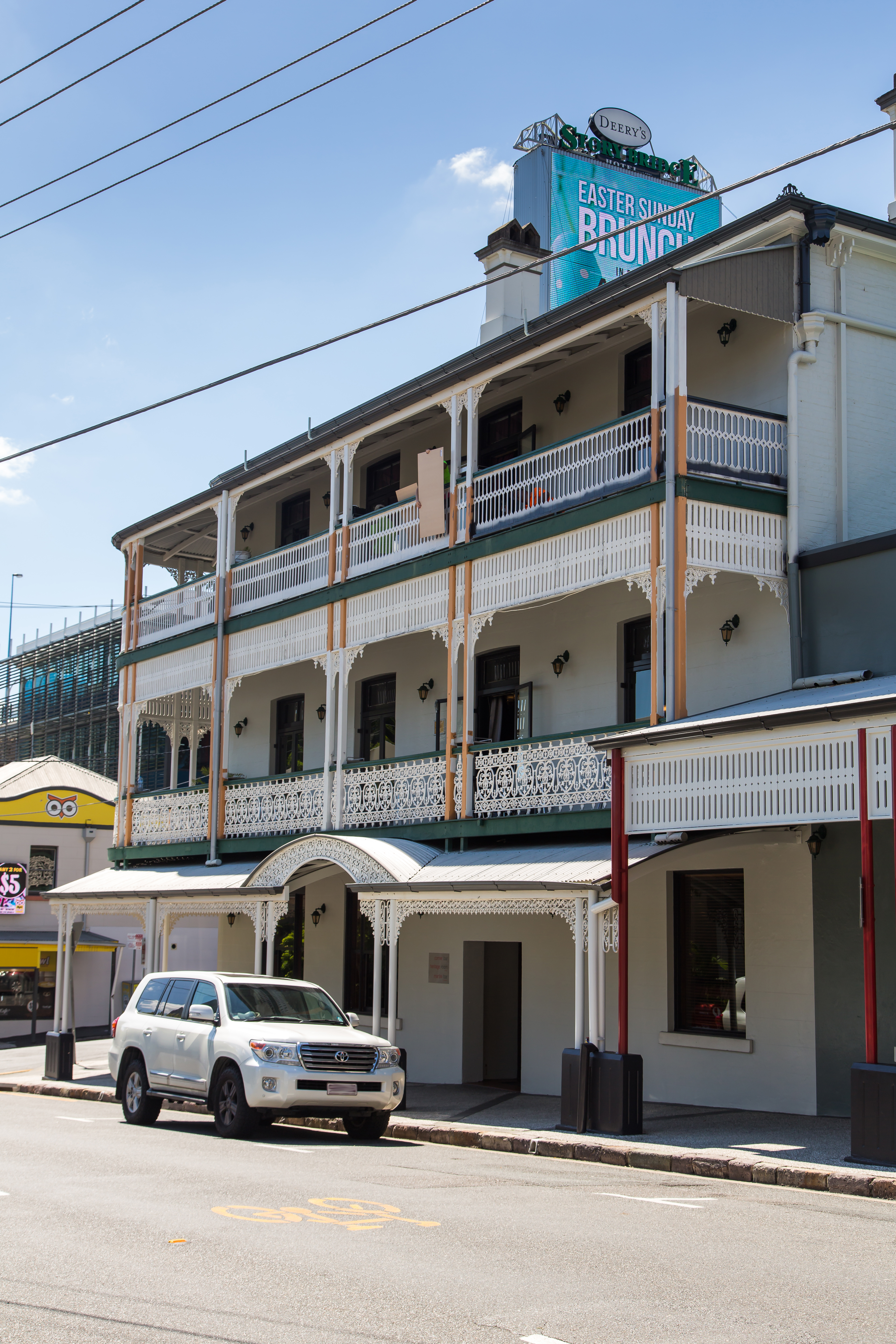 This is an image of the Story Bridge Hotel, taken from the Main Street elevation, looking north-east.