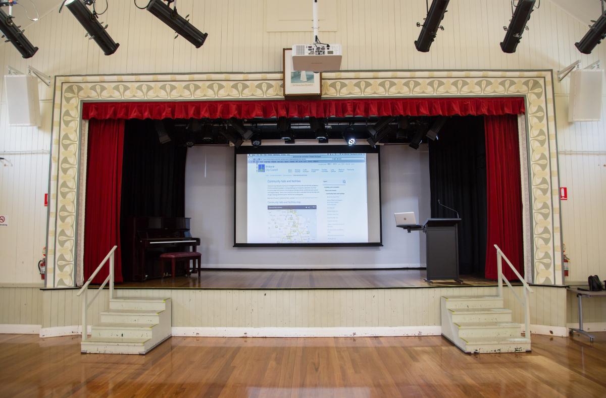 This is an image of Wynnum Community Centre main hall and stage