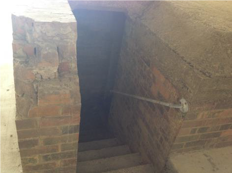 This is an Image of the Air raid shelter's stairs