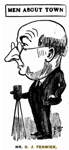 This is an image of a cartoon of Mr O.J. Fenwick