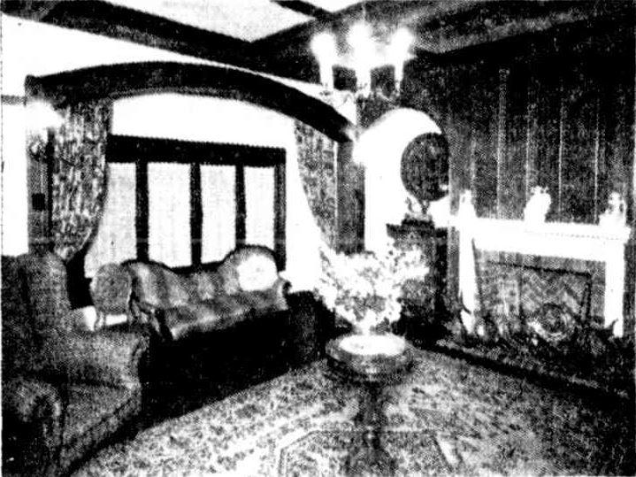 This is an image of the lounge room at the Moorings in 1935