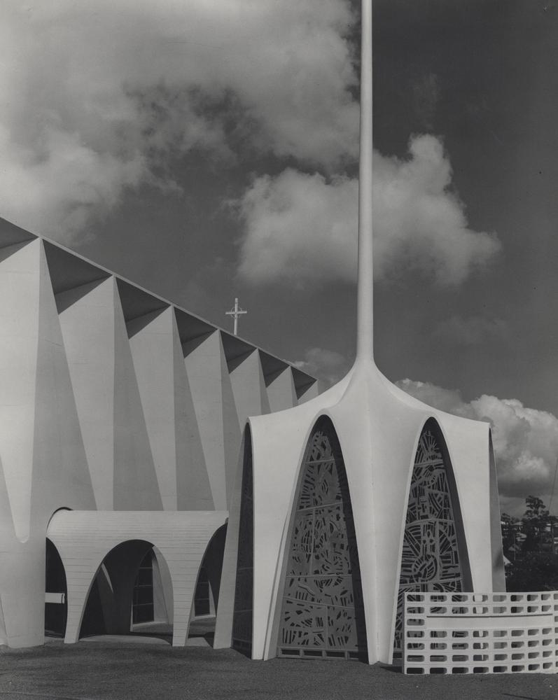 This is an image of ‘Holy Family Catholic Church in Indooroopilly, Queensland’, c.1963.