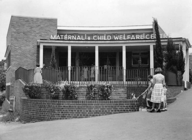 This is an image of the Maternal & Child Welfare Centre, viewed from the intersection of Given Terrace and Guthrie Street, Paddington, looking west.
