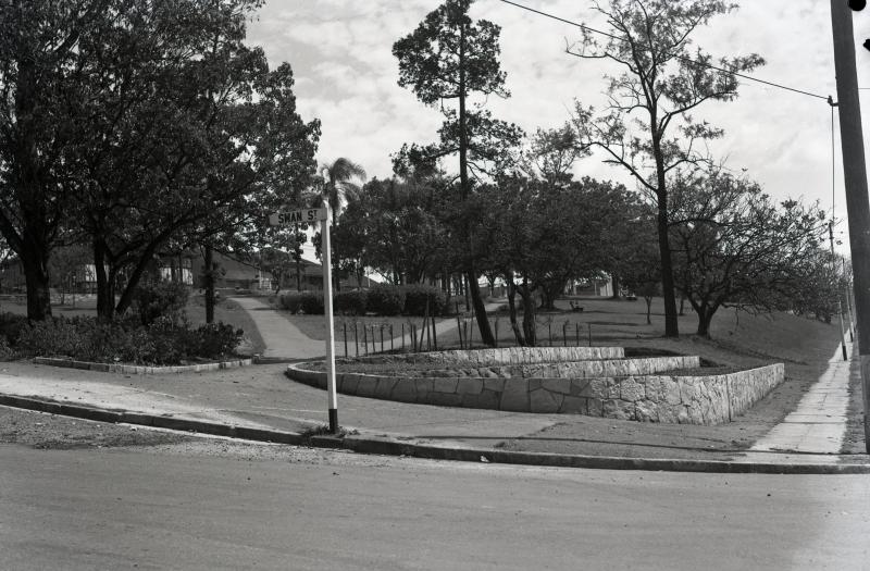 This is an image of ‘Hardgrave Park - City’, viewed from near the intersection of Petrie Terrace and Princess Street, Petrie Terrace, looking south-east.