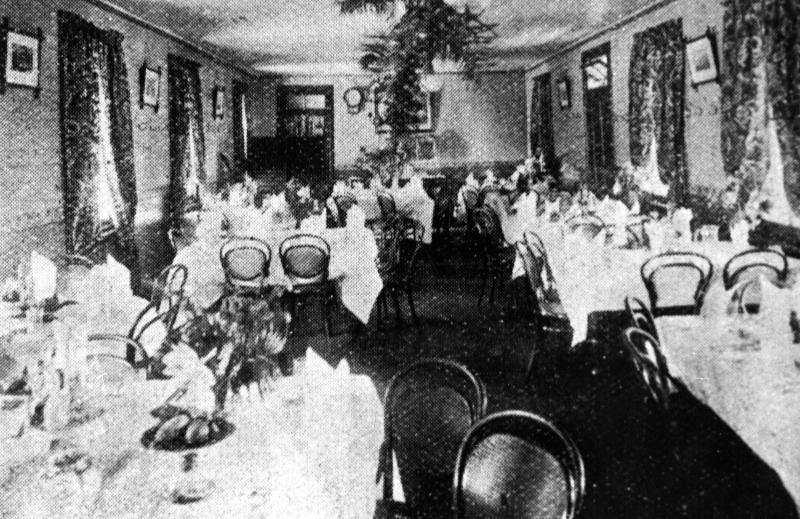 This is an image of ‘Sea View Hotel and Dining Room - corner Pier Avenue and Seaview Lane - Shorncliffe - 1885', showing the former dining room of the Hotel.